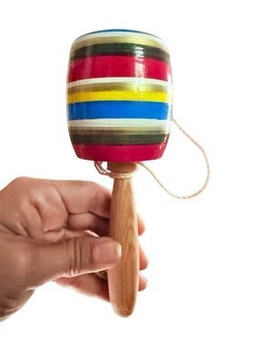 Handmade Multi Color Wood Balero Mexican Toy, Baleros Mexicanos, Hecho en Mexico